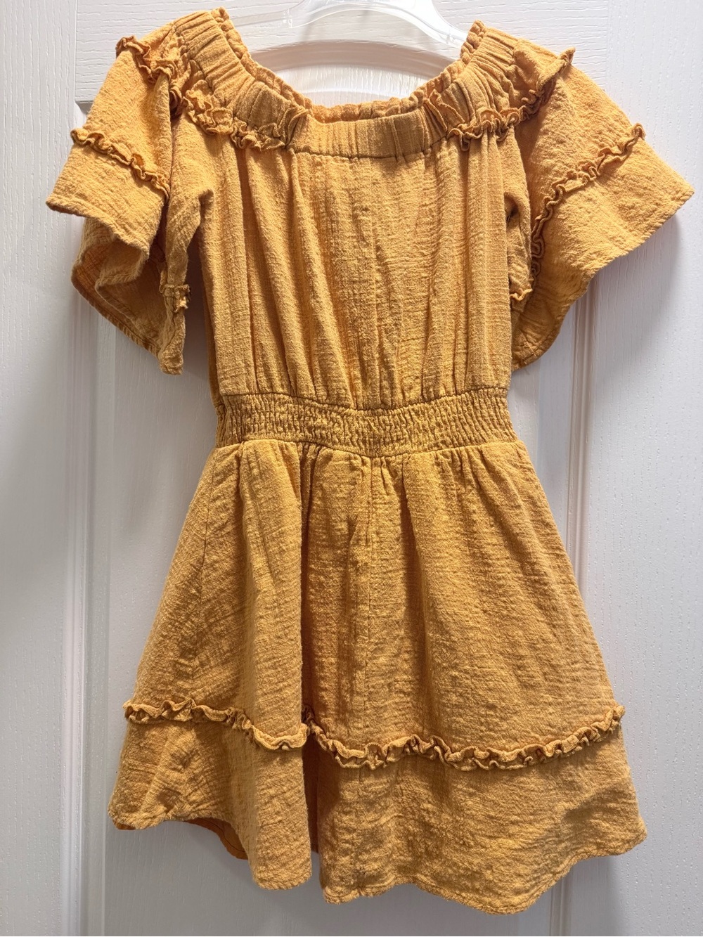 Golden Yellow Ruffle Dress - Picture 5 of 6